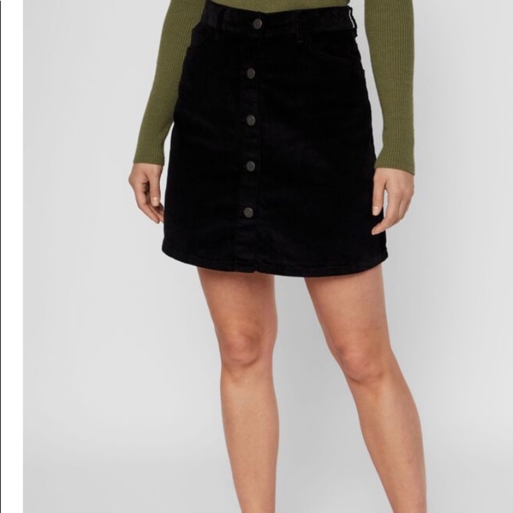 Noisy May Corduroy A Line Button Mini Skirt